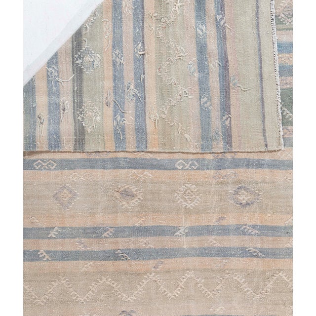 Vintage Circa 1940 Tan Turkish Kilim Flatweave Rug 6'6 X 10'11 For Sale - Image 9 of 12