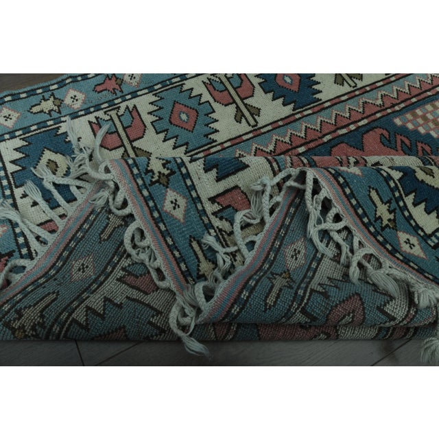 1970s Vintage Turkish Oushak Handmade Wool Cotton Pink Area Rug For Sale - Image 4 of 11