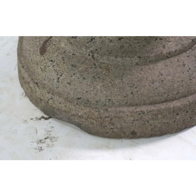 Gray Antique Carved Granite Bird Fountain Urn For Sale - Image 8 of 8