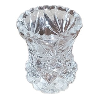 Vintage Zajecar Lead Crystal Yugoslavia Toothpick Holder For Sale