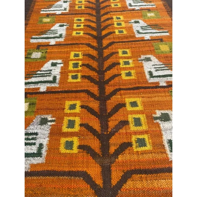 Orange Vintage Polish Art Deco Tapestry For Sale - Image 8 of 14