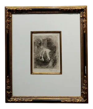 Armand Berton - Mother & Child - Original Etching -C1900s