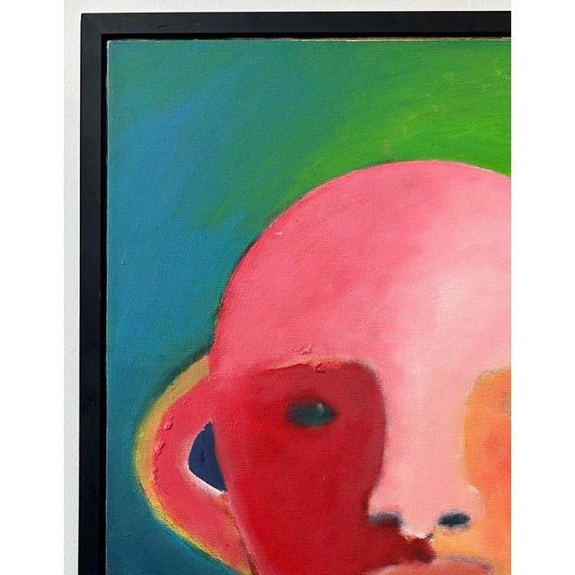 This wonderful and brightly colored large acrylic on canvas portrait is by California artist Judy Gittelson. Signed on the...