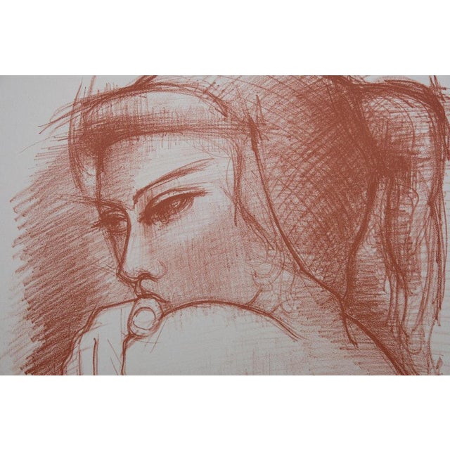 Modern Antoniucci Volti, Nu au regard mystérieux (Nude), Lithograph For Sale - Image 3 of 6