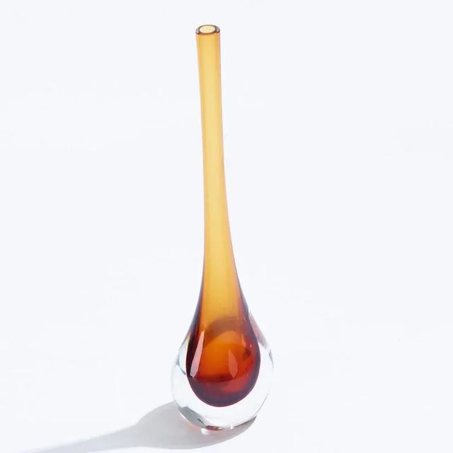 Glass 1960s Mid-Century Modern Cenedese Sommerso Brown Glass Vase For Sale - Image 7 of 7