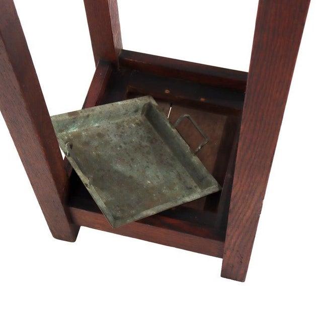 Antique Stickley School Arts & Crafts Mission Oak Umbrella Stand C1910 For Sale - Image 9 of 9