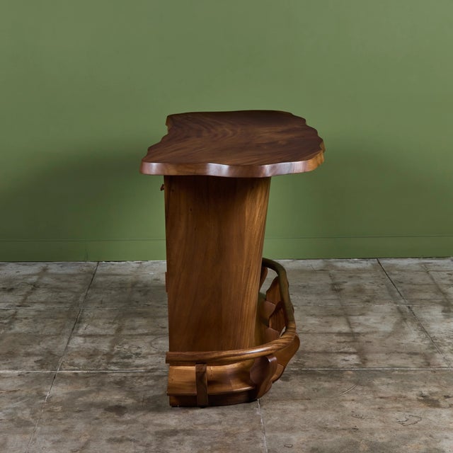 Mid-Century Modern Studio Craft Live Edge Walnut Bar For Sale - Image 3 of 18