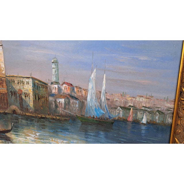 1920s Venice Doge's Palace, 1920s, Oil Painting on Canvas, Framed For Sale - Image 5 of 9