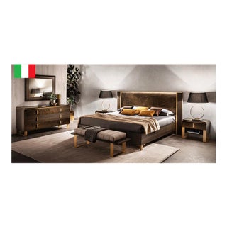 Casa Milano Essenza 5-Piece Italian High Gloss Bedroom Set With Led Bed For Sale