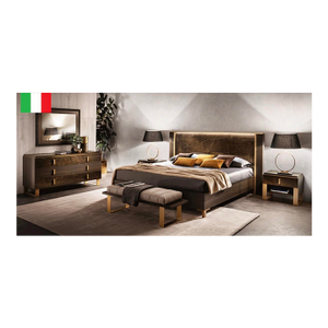 Essenza 5-Piece Italian High Gloss Bedroom Set With Led Bed