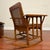 Wood Vintage Oak & Cane Mission Style Rocking Chair With New Leather Cushions For Sale - Image 7 of 18