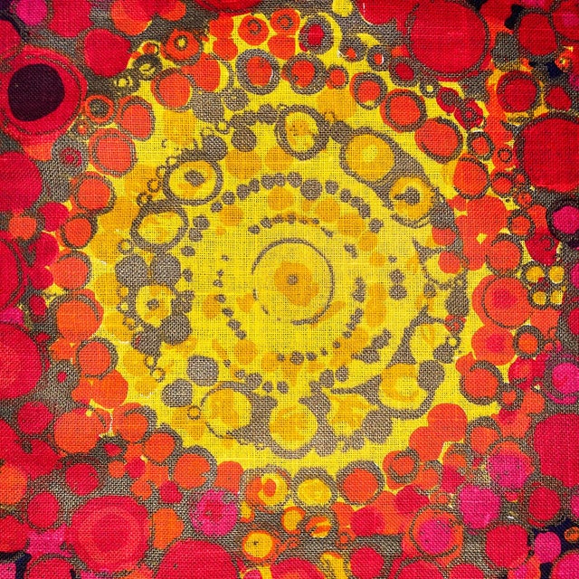 Mid-Century Modern Vintage Danish Hand-Printed Textile Wall Hanging by Hans Jürgen Schöbel for Södahl, 1960s For Sale - Image 3 of 9