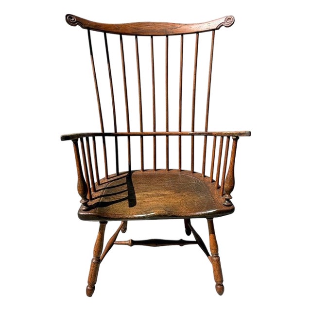 18thc New England Extended Arm Comb Back Windsor Birdcage For Sale