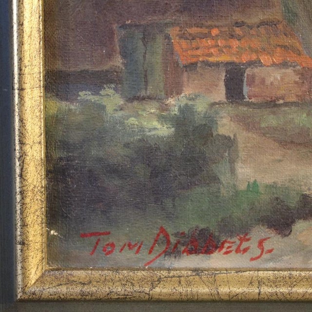 Flemish Artist, Bucolic Landscape Painting, 1950, Oil on Canvas For Sale - Image 6 of 13
