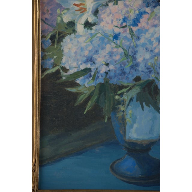 Glass 1920 Original Impressionism Oil Painting on Canvas by Charles Jacob Young For Sale - Image 7 of 9