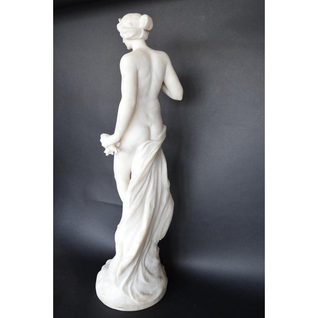 Late 19th Century Italian Carrara Marble Statue of a Young Lady. For Sale - Image 12 of 16