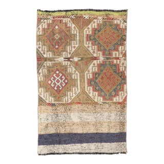 Small Vintage Turkish Kilim Rug - 2`7″ X 4`0″ For Sale