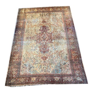 A 19th Century Rare Genuine Silk Ferahan Sarouk Rug Circa 1870 For Sale