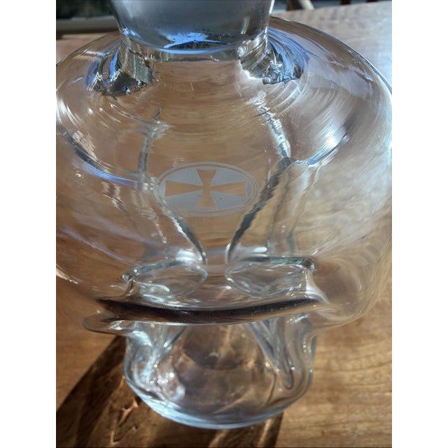 Vintage Aalborg Akvavit Holmegaard Kluk Kluk Danish Glass Decanter w/ Stopper For Sale In Los Angeles - Image 6 of 8