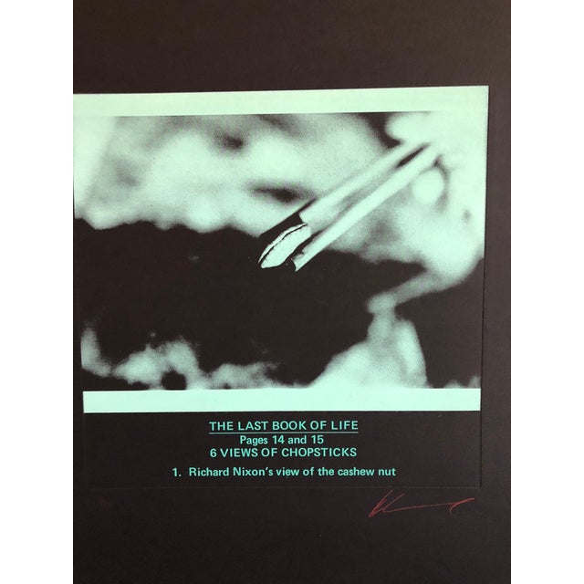 Last Book of Life. (Photos from a dinner of Richard Nixon’s with Chou En Lai’s various views of Chinese chopsticks)...