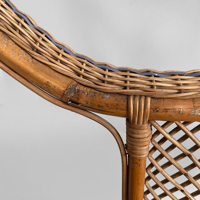 Art Nouveau Italian Chairs with Armrest in Rattan, 1900s, Set of 2 For Sale - Image 12 of 18