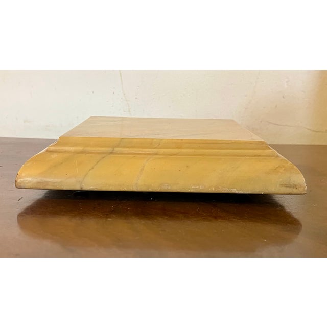 Antique 19th Century Italian Grand Tour Siena Marble Square Trivet or Dispay Base Plinth With Brass Feet For Sale - Image 10 of 13