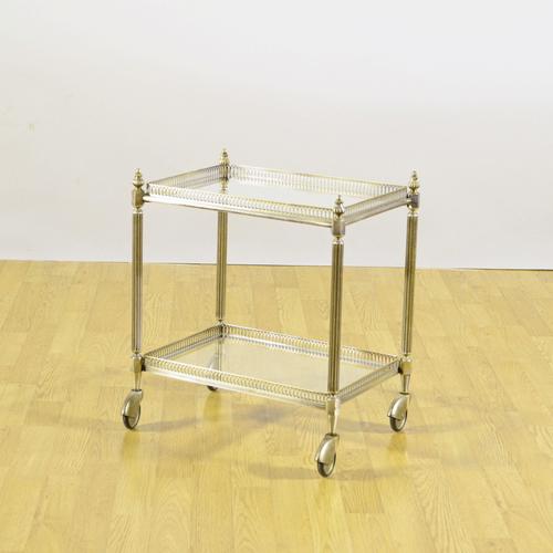 Louis XVI Style Metal and Glass Serving Tables, Set of 3 For Sale - Image 5 of 9