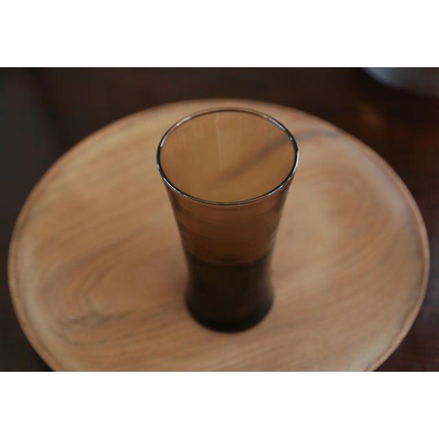 Vintage Anchor Hocking Linden Mocha Tawny Brown Glass Flared Tumblers – 16oz, Retro Mid-Century Style For Sale - Image 10 of 18