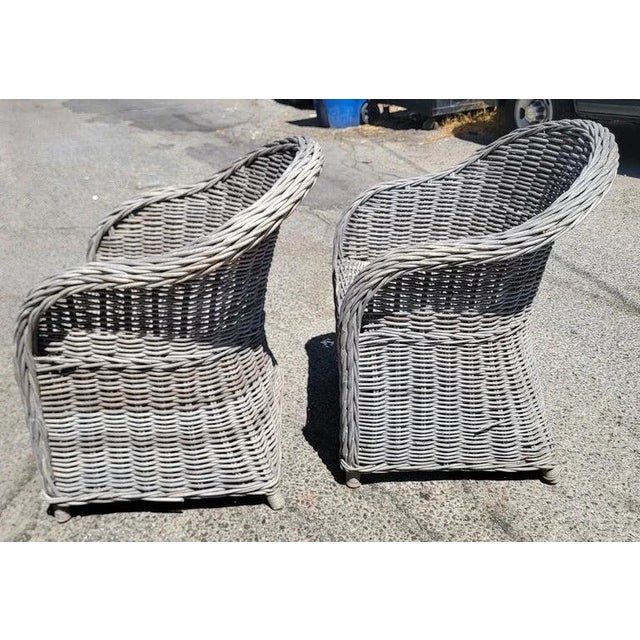 Rustic Bar Harbor Style Wicker Chairs-Pair For Sale - Image 3 of 7