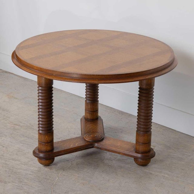 1940s 1940s French Oak Table Attributed to Charles Dudouyt For Sale - Image 5 of 11