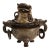 Fine Antique Chinese Spinach-Jade Censer / Incense Burner With Heavy Masculine Hand Carved Dragons For Sale