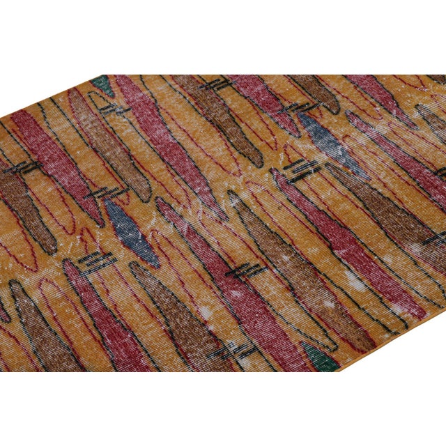 Rug & Kilim 1960s Vintage Zeki Müren Art Deco Rug With Geometric Patterns For Sale - Image 4 of 7