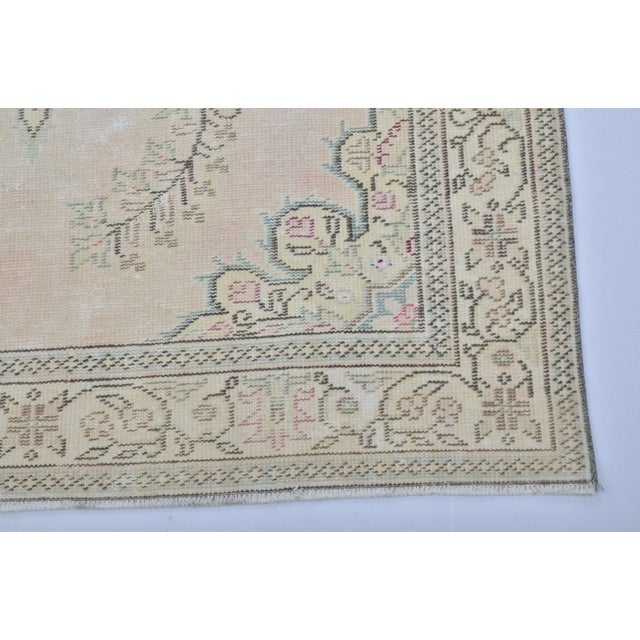 1960s Handmade Vintage Natural Pale Turkish Carpet For Sale - Image 9 of 11