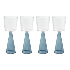 Viterbo Wine Red Wine Glasses - Blue, Set of 4
