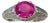 GIA Certified 2 Ct Natural Pink Sapphire & 2 Ct Pave Diamond Ring in Platinum For Sale