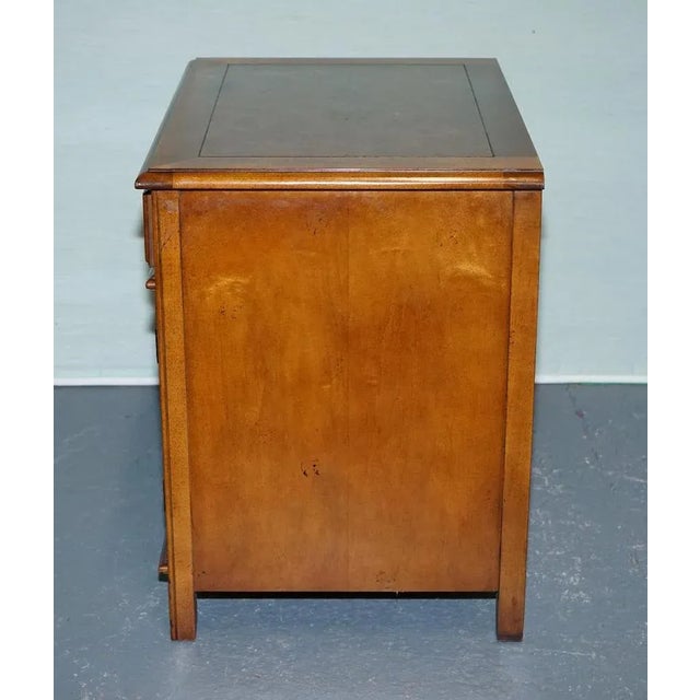 Baker Furniture Burr Walnut Bedside Cabinet with Drawer and Carved Doors For Sale - Image 13 of 16