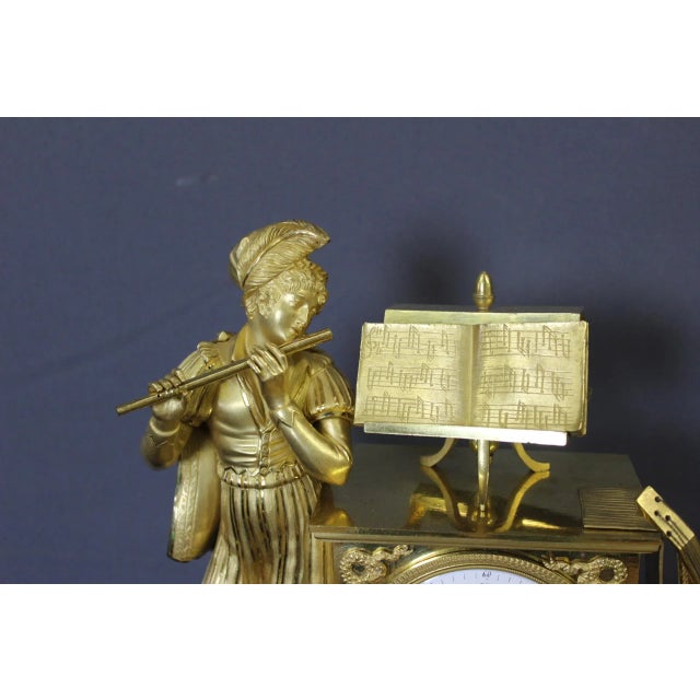 Gold Charles X Gilt Bronze Troubadour Clock For Sale - Image 8 of 15