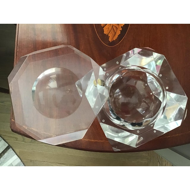 Plastic Vintage Alessandro Albrizi Lucite Octagonal Ice Bucket For Sale - Image 7 of 10