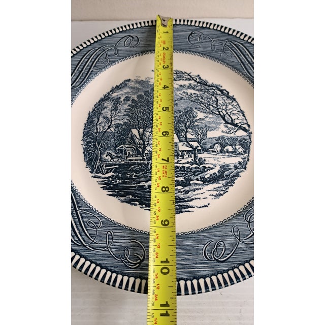 Mid 20th Century Currier & Ives Royal Usa Dinner Plates the Old Grist Mill Set of 8 For Sale - Image 11 of 12