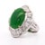 2000 - 2009 Gia Cert. 8 Carat Burma Jadeite Jade & Diamond 18k White Gold Ballerina Ring, Size 6.25 For Sale - Image 5 of 9