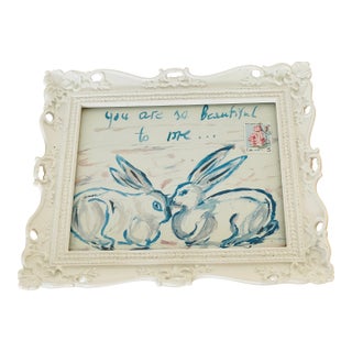 Romantic Rabbits Abstract Mixed Media Famed For Sale