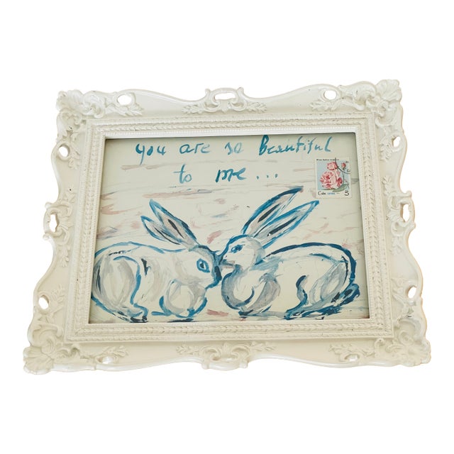 Romantic Rabbits Abstract Mixed Media Famed For Sale