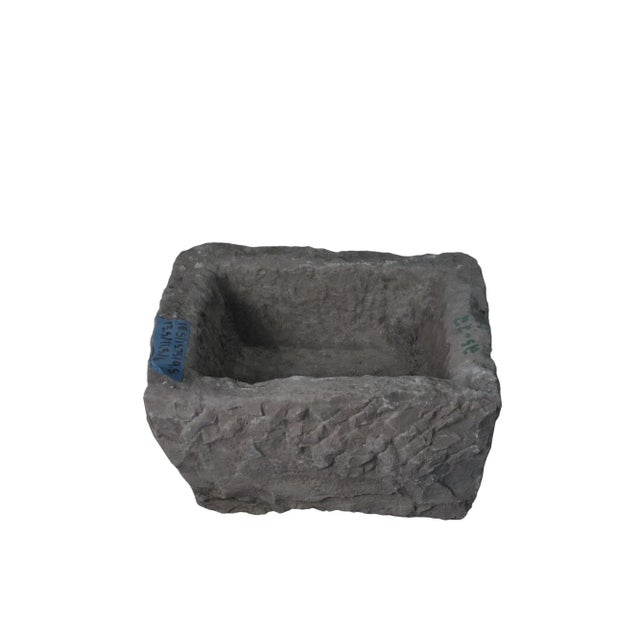 Chinese 19" Inch Long Hand Chiseled Stone Trough 24-22 For Sale - Image 3 of 5