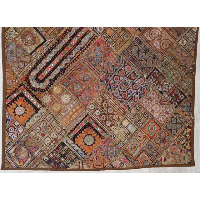 Vintage Embroidered Wall Hung Patchwork Tapestry, Kutch, India For Sale - Image 9 of 18