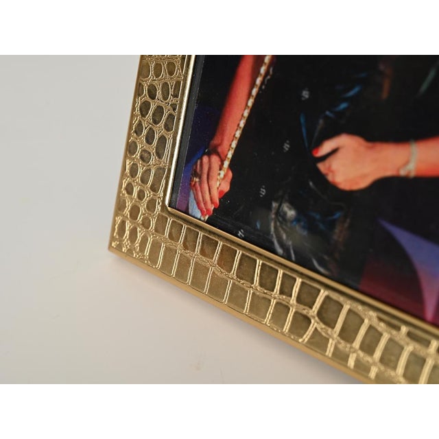 Mid-Century Modern Italian 24k Gold Brass Photo Frame from Mascagni, 1970s For Sale - Image 6 of 13