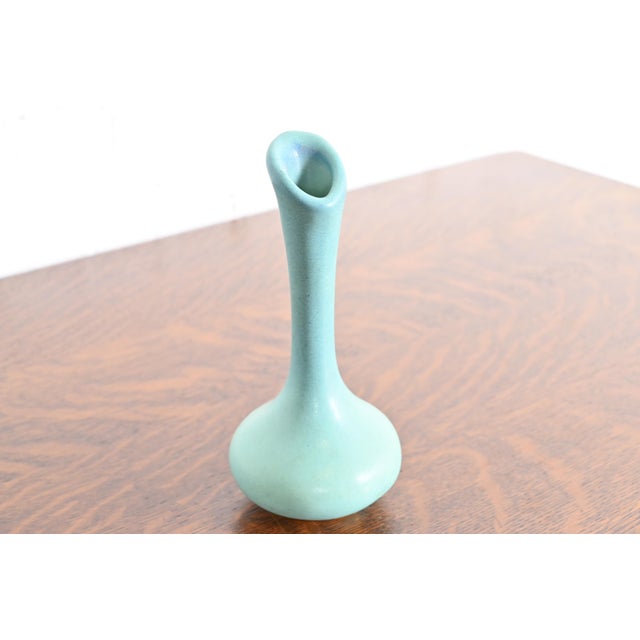 Early 20th Century Van Briggle Arts & Crafts Turquoise Glazed Ceramic Bud Vase For Sale - Image 5 of 12