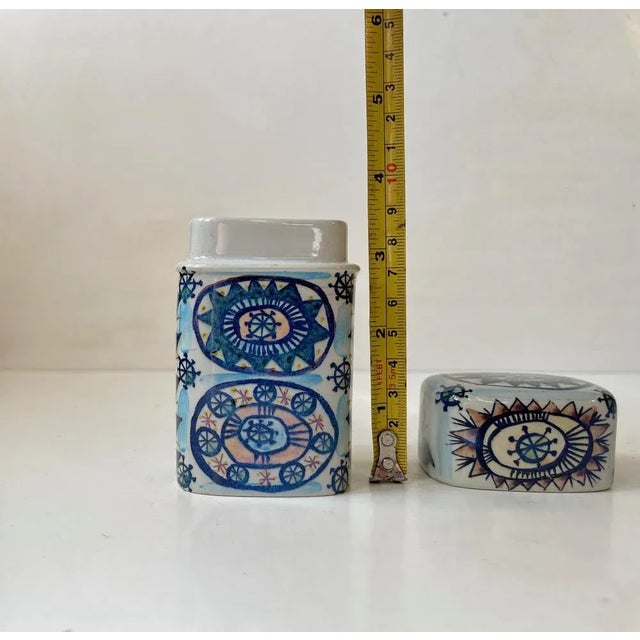 Faience Cigarette Jar by Marianne Johnson for Royal Copenhagen, 1960s For Sale - Image 6 of 8