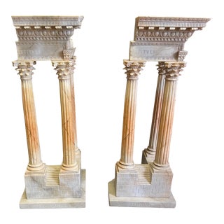 Pair of Vintage Grand Tour Models of the Templvm Vespasiani For Sale