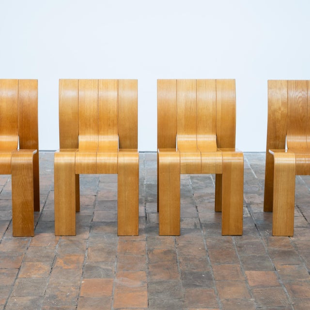 Strip Chairs and Dining Table by Gijs Bakker for Castelijn, 1970s, Set of 5 For Sale - Image 3 of 10