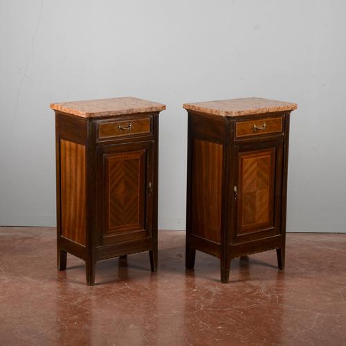 Vintage Bedside Tables with Red Marble Tops, 20th Century, Set of 2 For Sale - Image 6 of 18